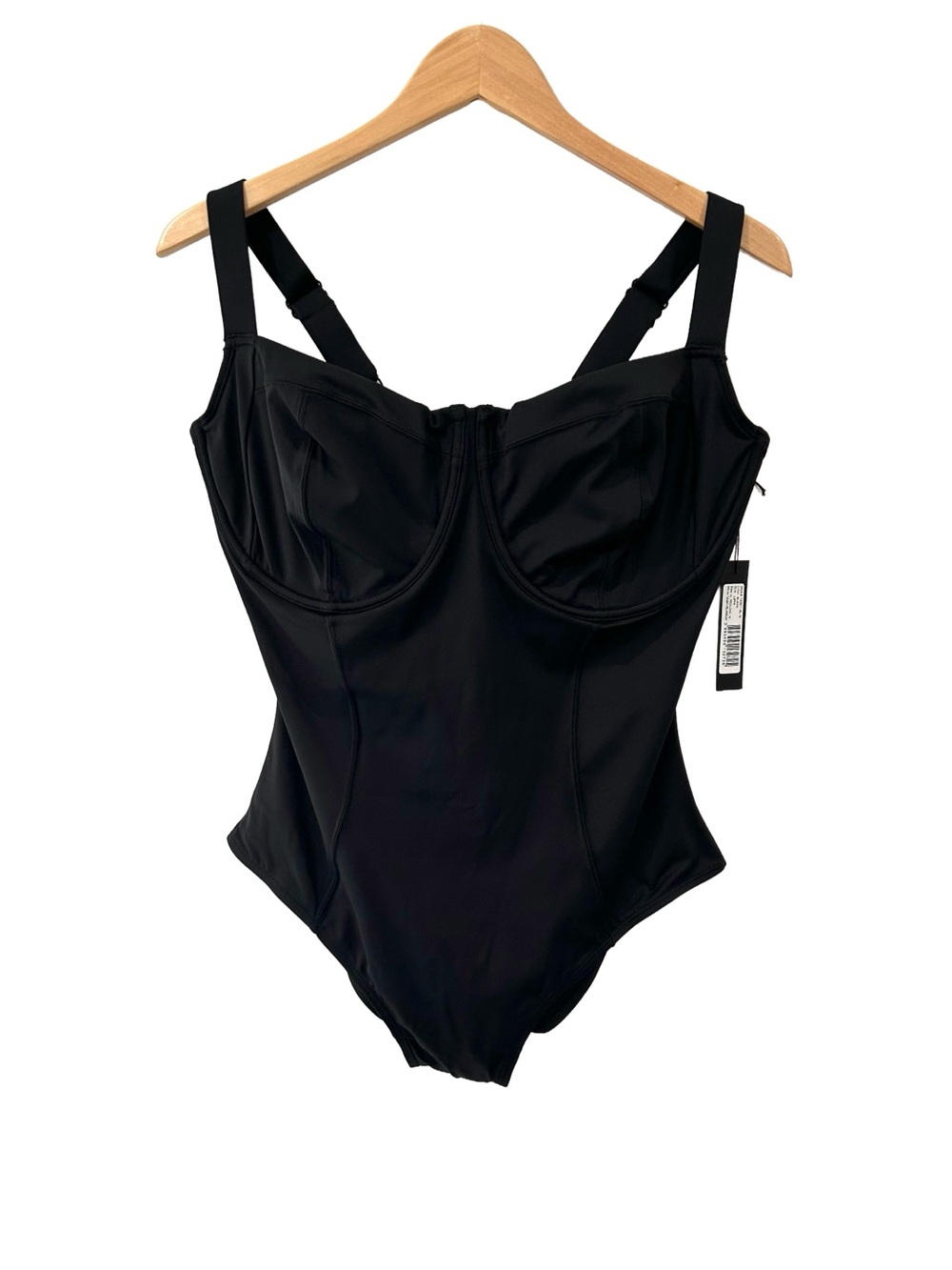 TA3 Lifty One Piece Swimsuit XL R/L Black Corset shaping snatched underwire NWT